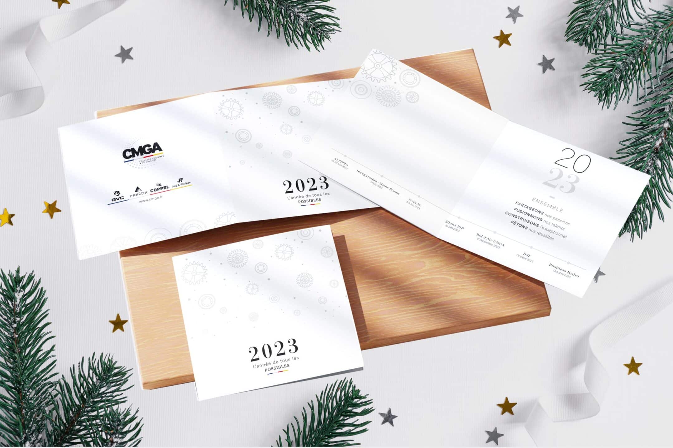 Création de cartes de vœux pour la société CMGA